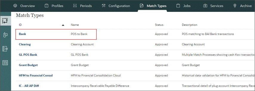 Select the required match type